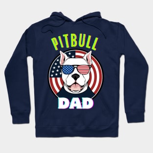 Pitbull Dad USA Flag Hoodie